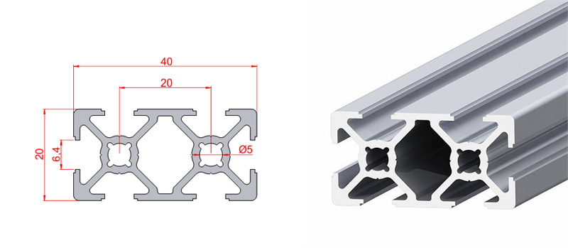 Doğuş Kalıp 20x40 Sigma Profil - üretici ürün görseli ve teknik çizim
