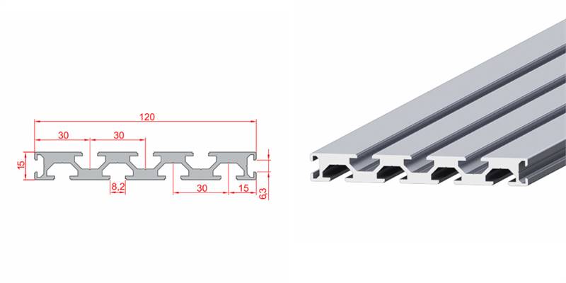 Doğuş Kalıp 15x120 Yüzey Kaplama Profili - üretici ürün görseli ve teknik çizim
