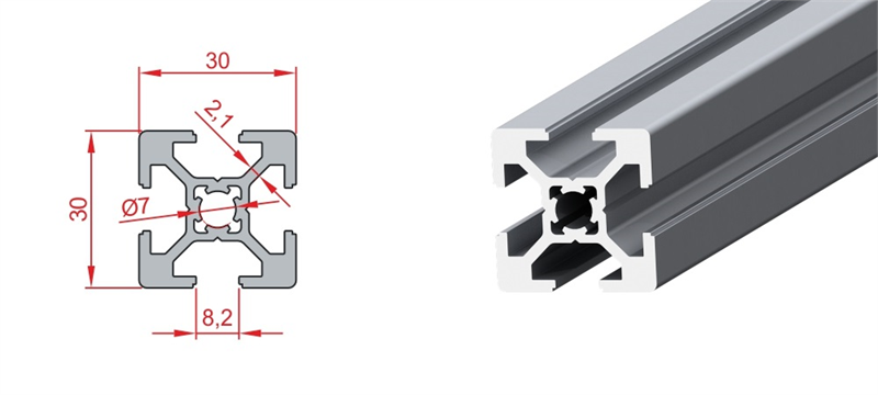 Doğuş Kalıp 30x30 Ağır Sigma Profil - üretici ürün görseli ve teknik çizim