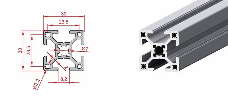 Doğuş Kalıp 30x30 Sigma Profil - üretici ürün görseli ve teknik çizim