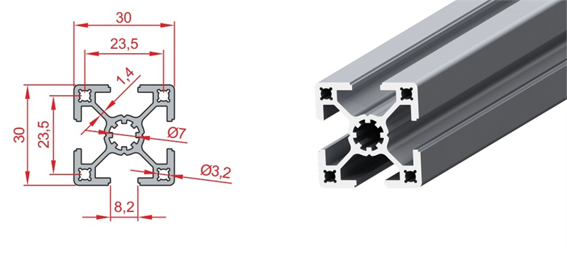 Doğuş Kalıp 30x30 Süper Light Sigma Profil - üretici ürün görseli ve teknik çizim