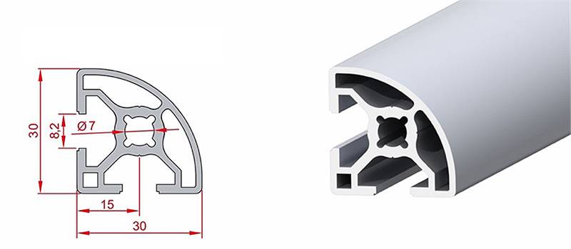 Doğuş Kalıp 30x30 Radiuslu Sigma Profil - üretici ürün görseli ve teknik çizim