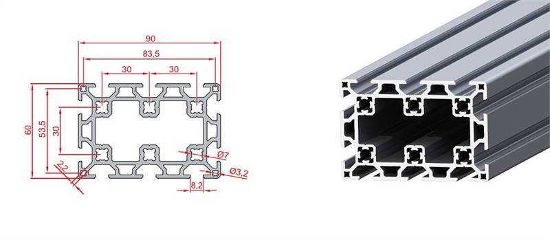 60x90 Ağır Sigma Profil K8 - Doğuş Kalıp 1.1.08.060090.01 üretici görseli